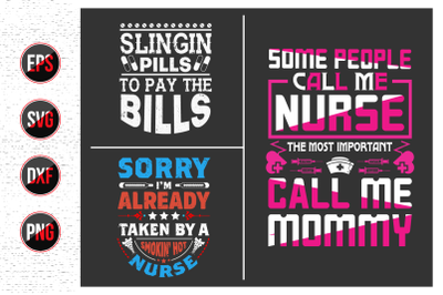 Nurse Lettering Quotes Design bundle.