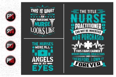 Nurses lettering svg design bundle.