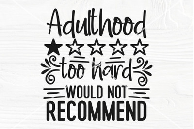 Adulthood SVG, Would not recommend svg, Adulting svg, Parenting Svg Cu