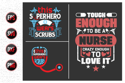 Nurses lettering svg design bundle.