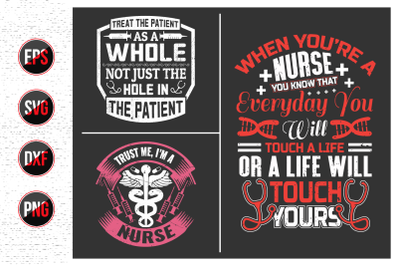 Nurses lettering svg design bundle.