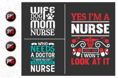 Nurses lettering svg design bundle.