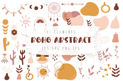 Abstract Boho Elements Modern And Minimalist Decoration