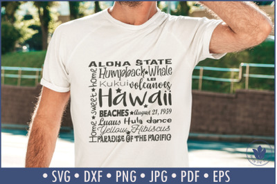 State of Hawaii Cut File| Square Typography
