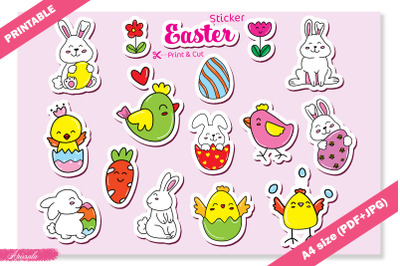 Cute Easter Printable Sticker Bundle
