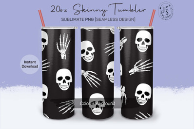 Skulls and Hand Bone 20oz Tumbler Sublimation Wraps