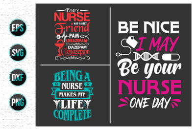 Nurse typographic slogan design&2C; Nurses quotes svg bundle.