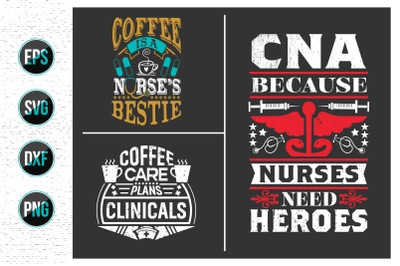 Nurse quotes svg bundle, Nurses typographic saying bundle.