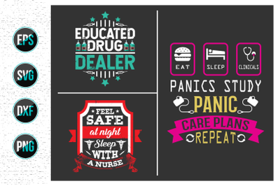 Nurses lettering svg design bundle.