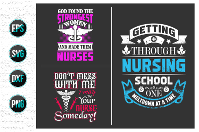 Nurses lettering svg design bundle.