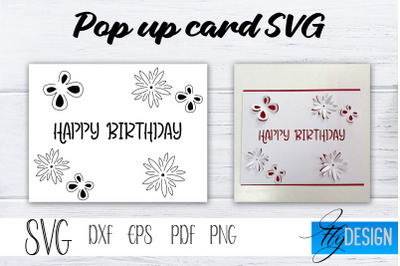 Happy Birthday Pop Up Card SVG&2C; Pop-Up Greeting Card&2C; Cricut Pop Up