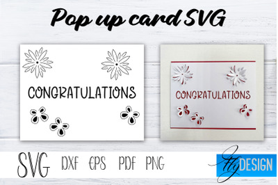 Congratulations Pop Up Card SVG&2C; Pop-Up Greeting Card&2C; Cricut Pop Up C