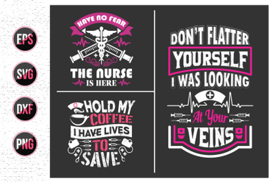 Nurses lettering svg design bundle.