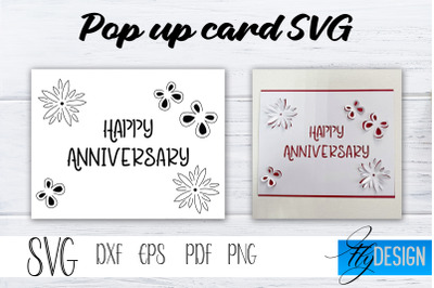 Happy Anniversary Pop Up Card SVG&2C; Pop-Up Greeting Card&2C; Cricut Pop Up