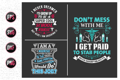 Nurses lettering svg design bundle.