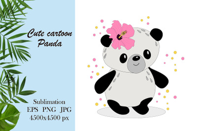 Happy cute cartoon animal - panda sublimation