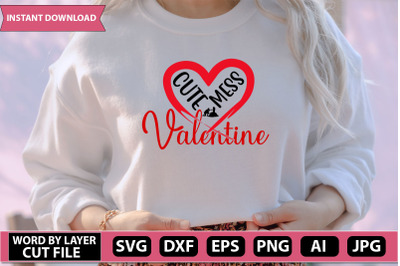 Valentine Cute Mess Svg Cut File