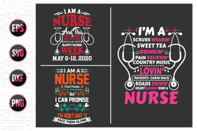 Nurse Lettering Quotes Design bundle.