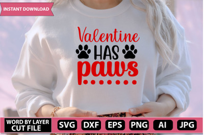 Valentine Has Paws Svg Cut File