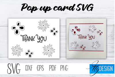 Thank You Pop Up Card SVG&2C; Pop-Up Greeting Card&2C; Cricut Pop Up Card&2C; M