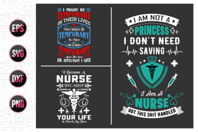 Nurses lettering svg design bundle.