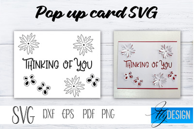 Thinking of You Pop Up Card SVG&2C; Pop-Up Greeting Card&2C; Cricut Pop Up