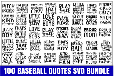 Baseball Quotes, sport quotes Svg Cut Files Bundle