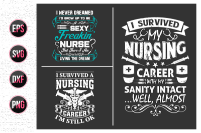 Nurses lettering svg design bundle.