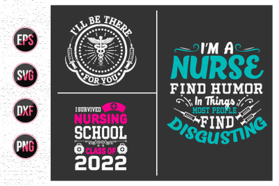 Nurses lettering svg design bundle.