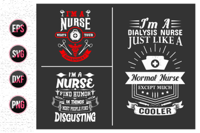 Nurse typographic slogan design, Nurses quotes svg bundle.