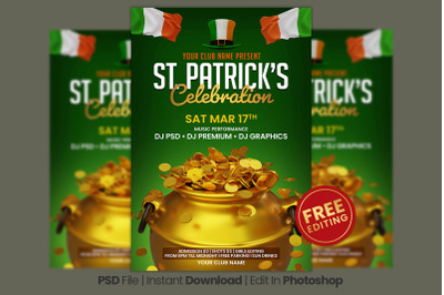 Saint Patricks Celebration Flyer Template