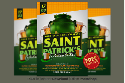 Saint Patricks Celebration Flyer Template