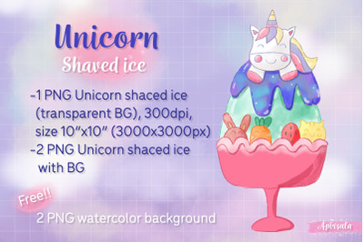 Unicorns Top on Shaved Ice Clipart-PNG