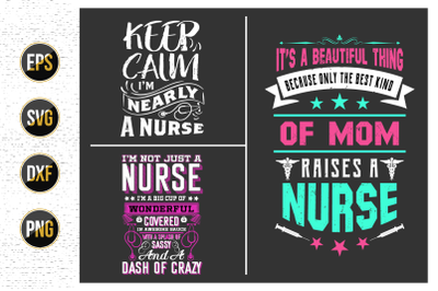 Nurses lettering svg design bundle.