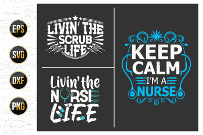 Nurses lettering svg design bundle.