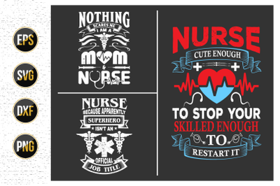 Nurses lettering svg design bundle.