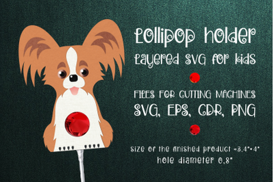 Papillon Dog Lollipop Holder Template