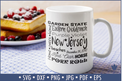 State of New Jersey Cut File | Square Typography