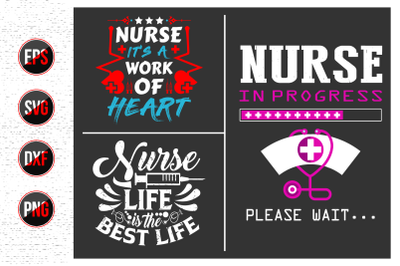 Nurses lettering svg design bundle.