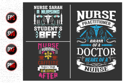 Nurses lettering svg design bundle.