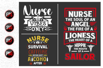 Nurses lettering svg design bundle.