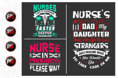 Nurses lettering svg design bundle.