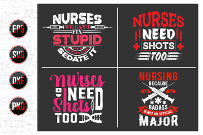 Nurses lettering svg design bundle.