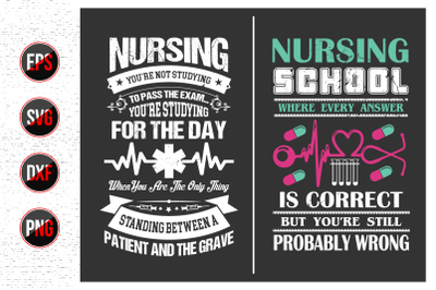 Nurse typographic slogan design&2C; Nurses quotes svg bundle.