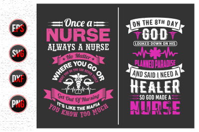 Nurses lettering svg design bundle.