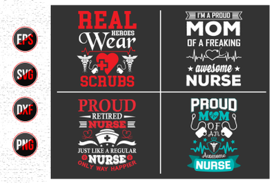 Nurse typographic slogan design, Nurses quotes svg bundle.