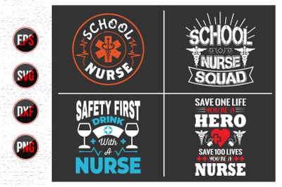 Nurse Lettering Quotes Design bundle.