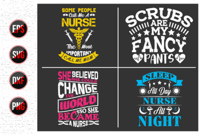 Nurses lettering svg design bundle.