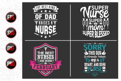 Nurse typographic slogan design&2C; Nurses quotes svg bundle.