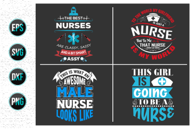 Nurse typographic slogan design&2C; Nurses quotes svg bundle.